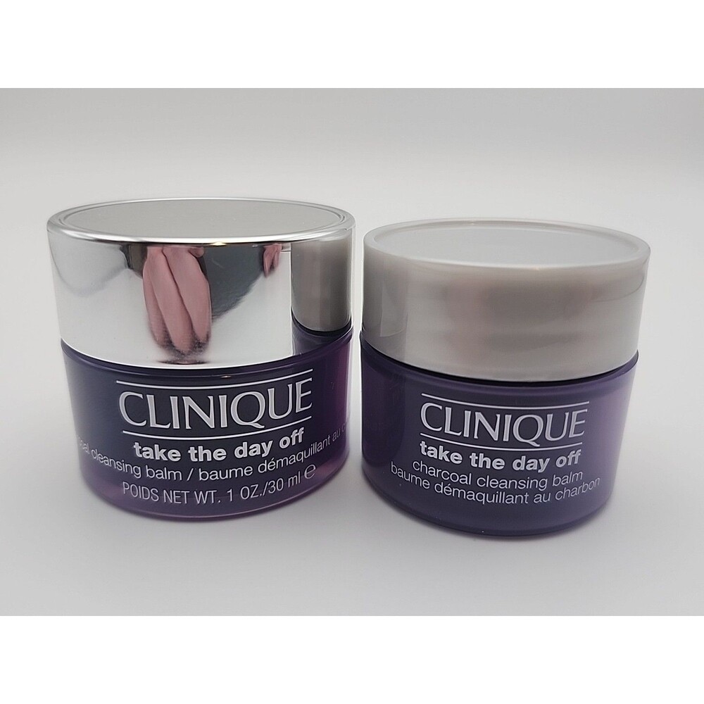 Clinique Take The Day Off Charcoal Cleansing Balm 1.5 oz Two Jars 1 oz & 0.5 oz